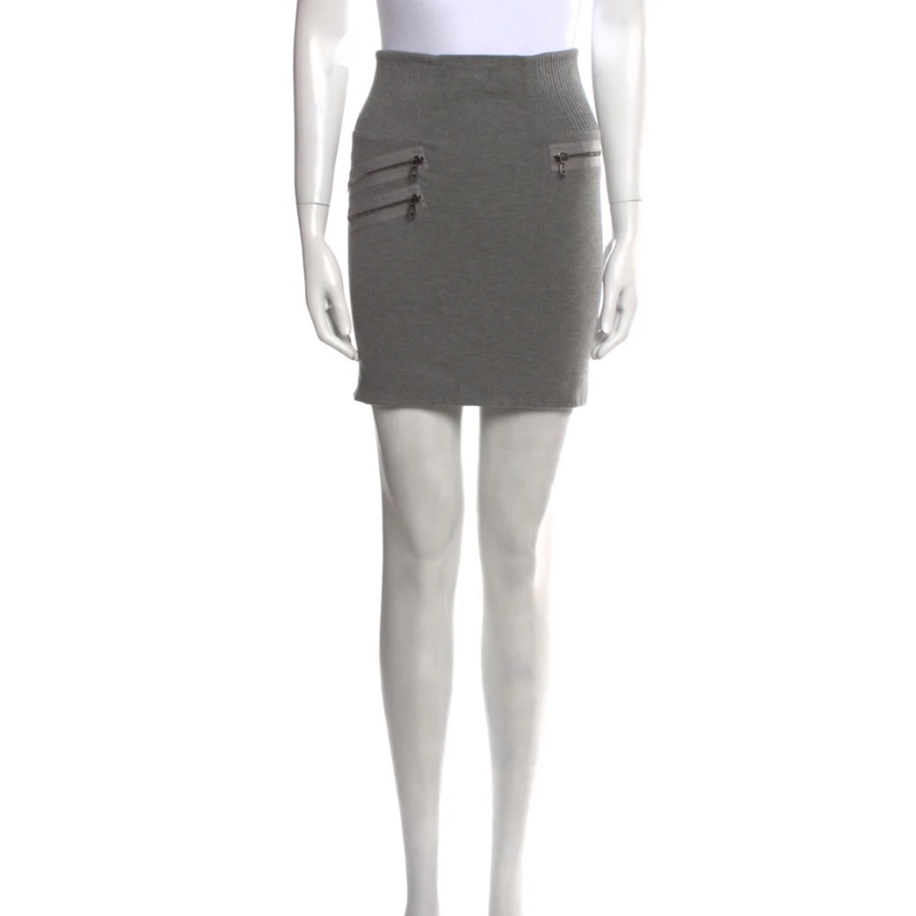3-1 Phillip Lim Grey Front Zippers Mini Skirt 6